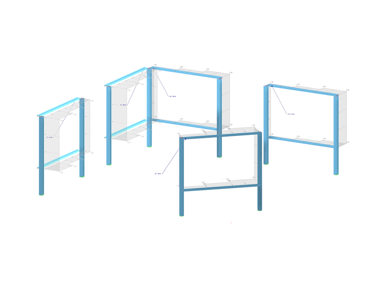 Beam model for demonstrating the input of variable loads using the load wizard from surface loads in construction.