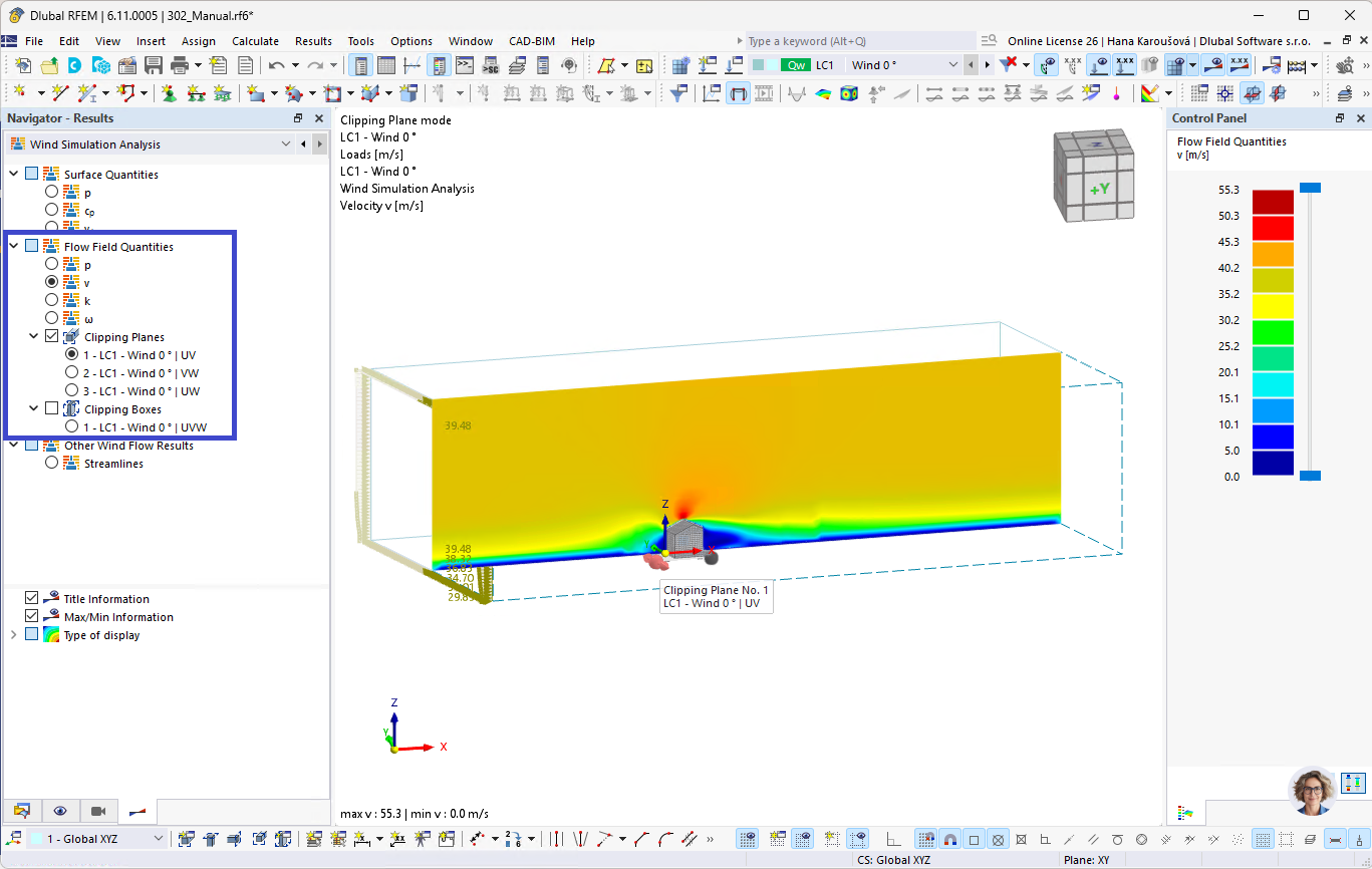 Velocity Results in Flow Field