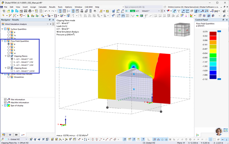 Pressure Results in Flow Field