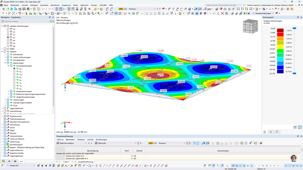 Visualization of tendons within planar and tubular surfaces in construction.
