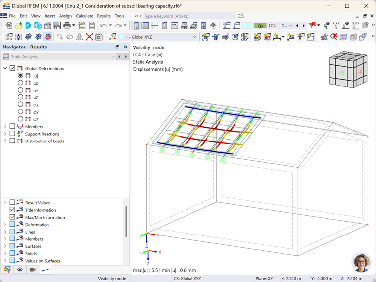 RFEM 6 used for designing and analyzing a solar array on building rooftop.