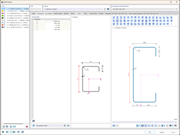 Parametric thin-walled cross-section in RFEM 6 demonstrating cold-formed steel section tools for buckling and stability analysis.