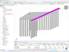 Integral bridge as an RFEM model, shown in a structural analysis view.