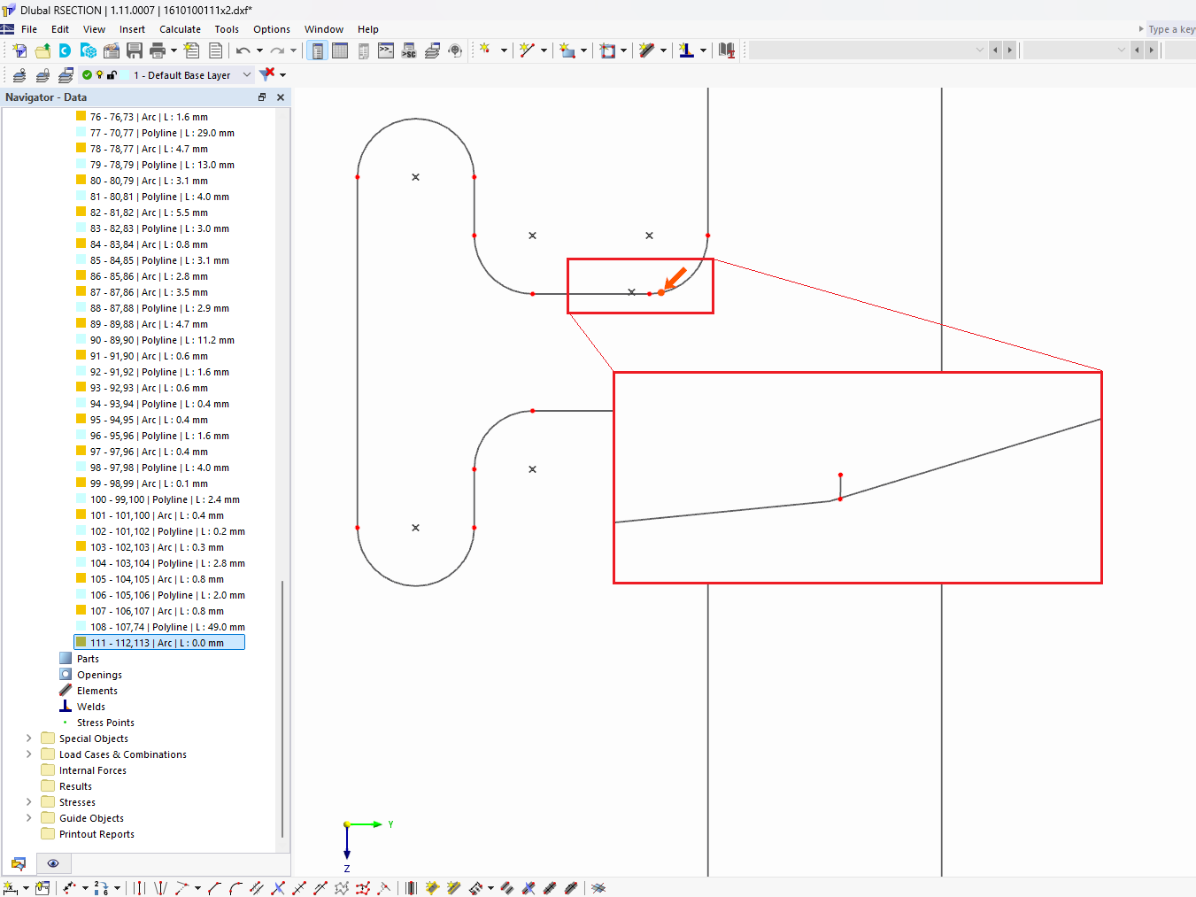 The problem is with inaccuracies in the original DXF.