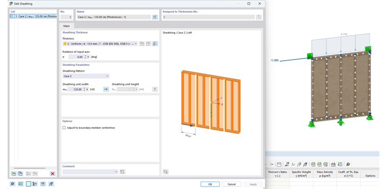 RFEM 6 | Sheathing joints in a beam panel of a timber panel wall