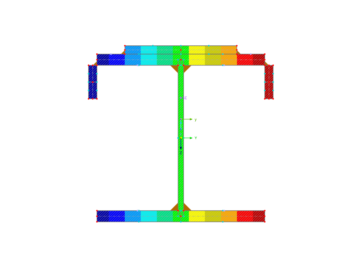 Reinforced I-beam with welds for stabilizing structural elements.