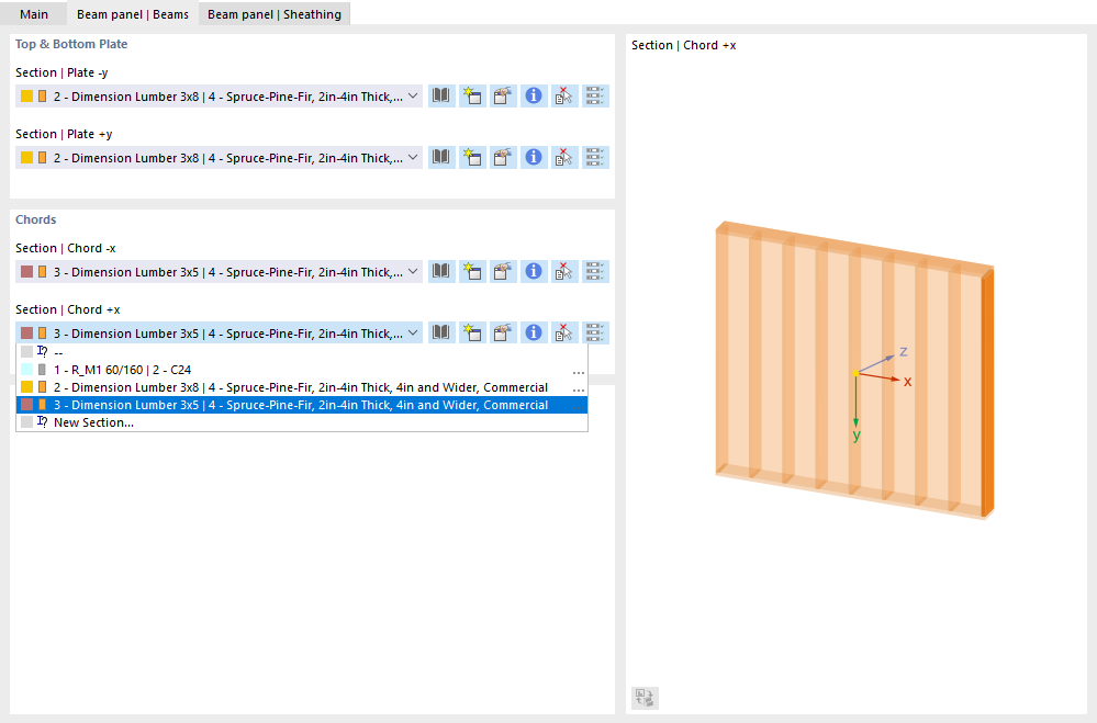 Defining Various Cross-Sections for Edge Ribs