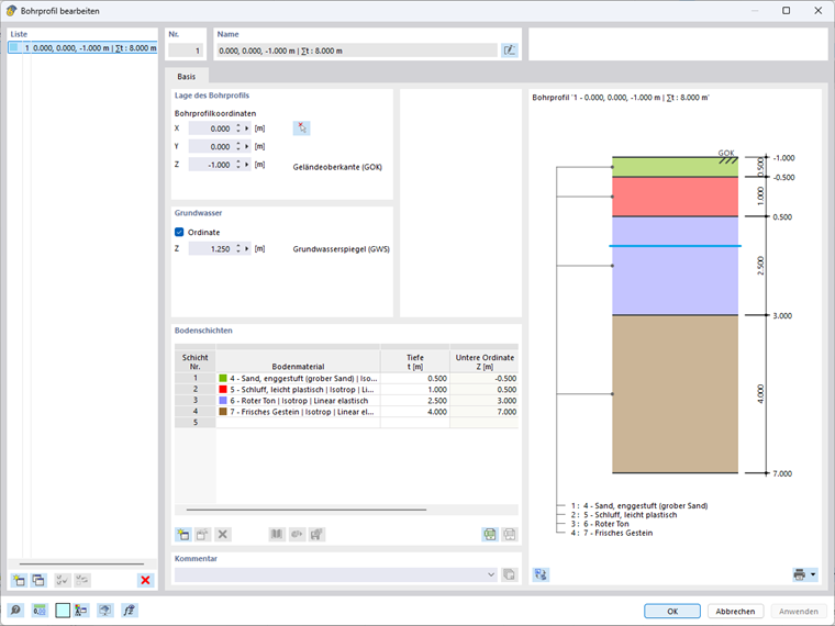 Editing Soil Boring Log