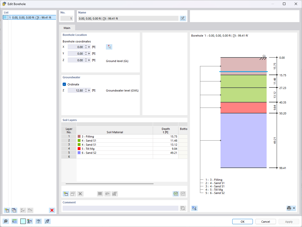 Editing Soil Boring Log