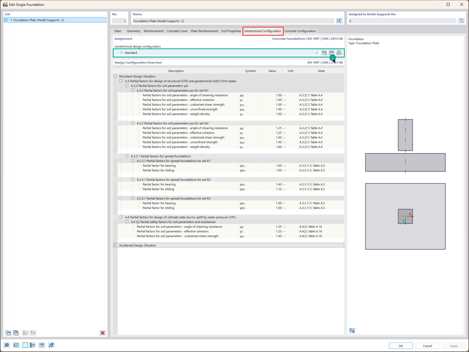 An overview of geotechnical design configuration in the Concrete Foundations add-on for detailed project specifications and foundation layout analysis.