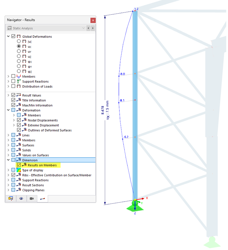 Using dimensions for results