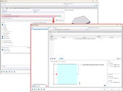 A detailed view of a glass solar panel structure designed using RFEM 6 simulation software, highlighting its layout and features.