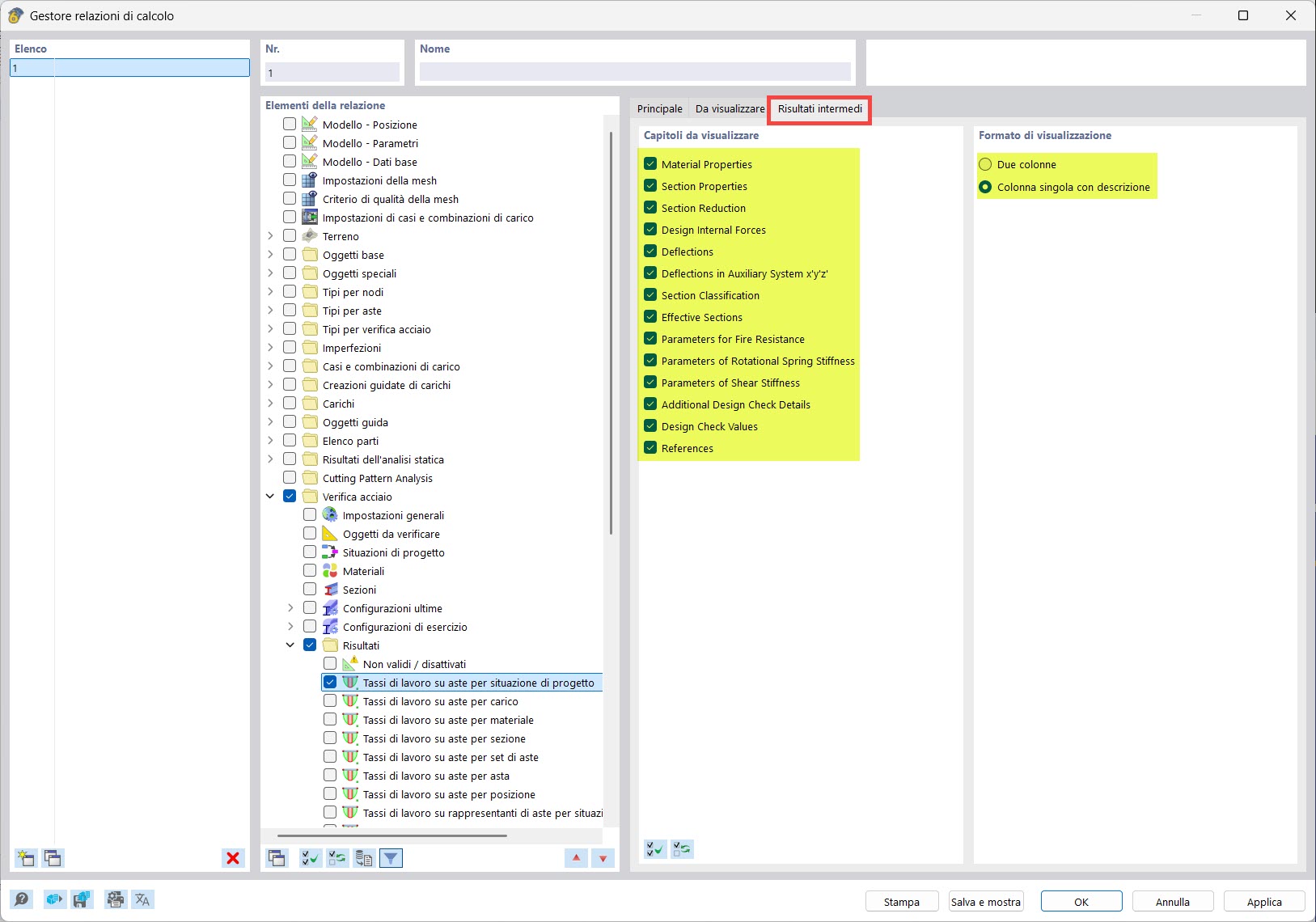 Printout Report Manager: Options for Intermediate Results