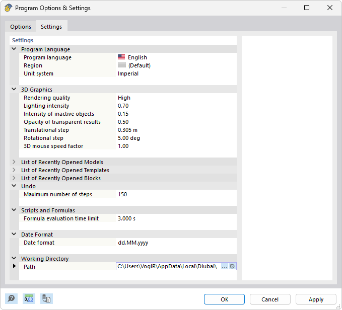 Setting Working Directory