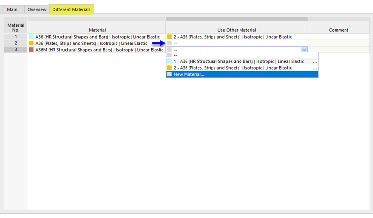 Using Different Material for Design Situation