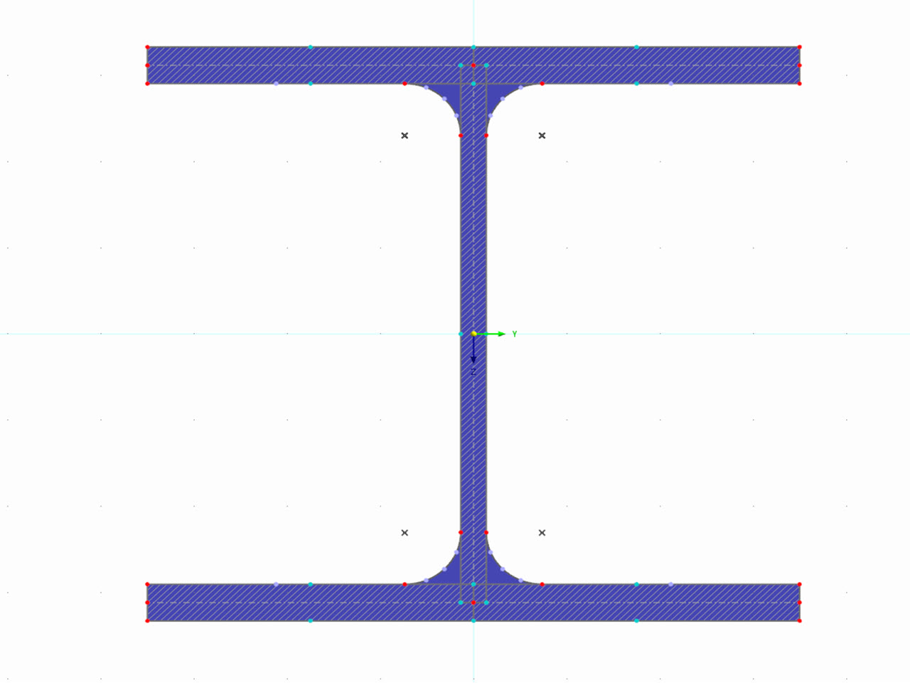 Determining cross-section properties for HEA 140 (including stress analysis)