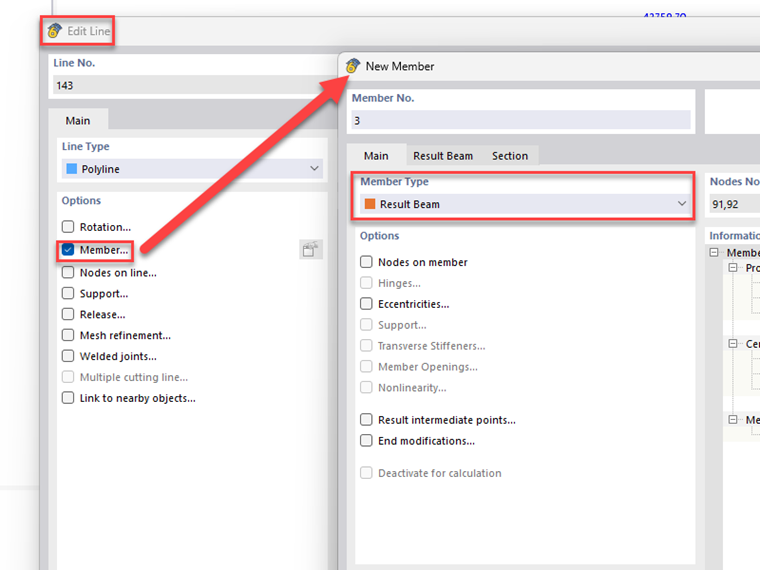 RFEM FAQ 5725 Assigning Result Beam member type