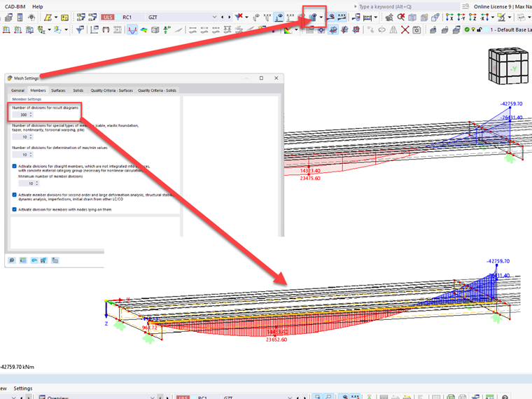 Refinement of result diagrams by member division
