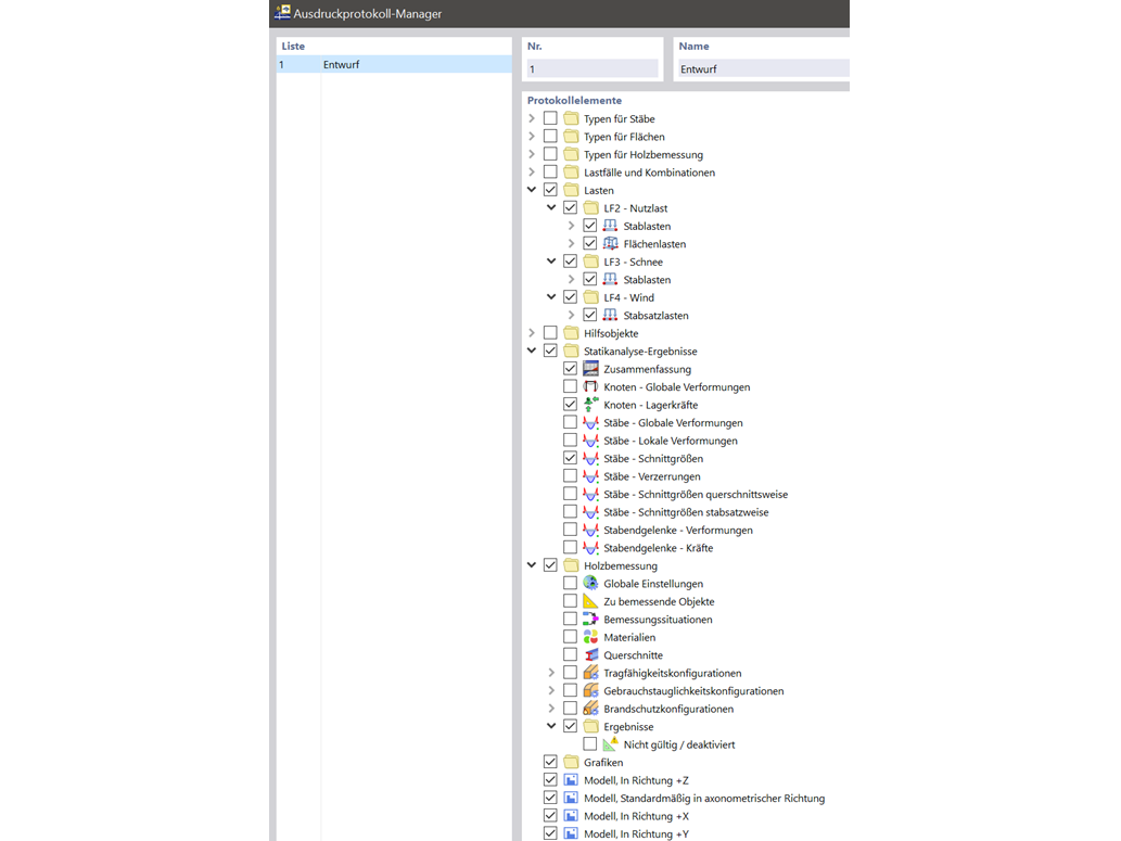 Predefined Report Contents