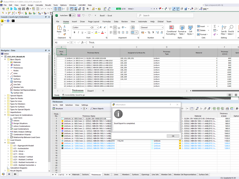 Software update solving unexpected Excel export error for improved data transfer and reliability.