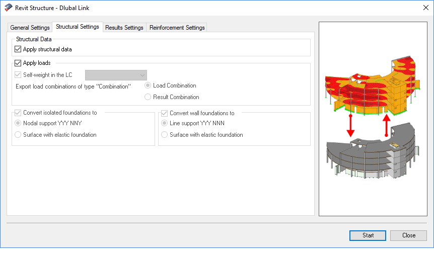 Detailed view of the settings for a supporting structure with specific customization options in construction.