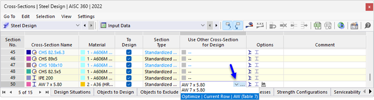 Optimize Cross-Section