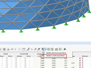 Software interface displaying JSON export feature for data tables in engineering applications.
