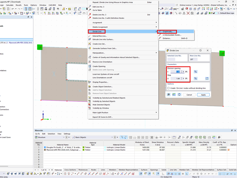 The default divide line step setting is updated to 1.0 ft for imperial units to improve accuracy.