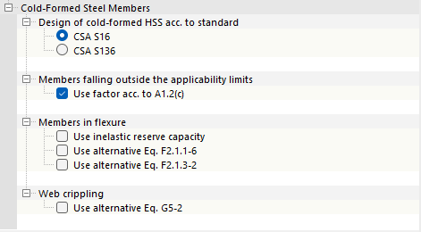 Design of Cold-Formed Sections for CSA S16 or CSA S136