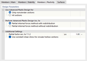 Tab "Members | Plasticity" for Steel Design