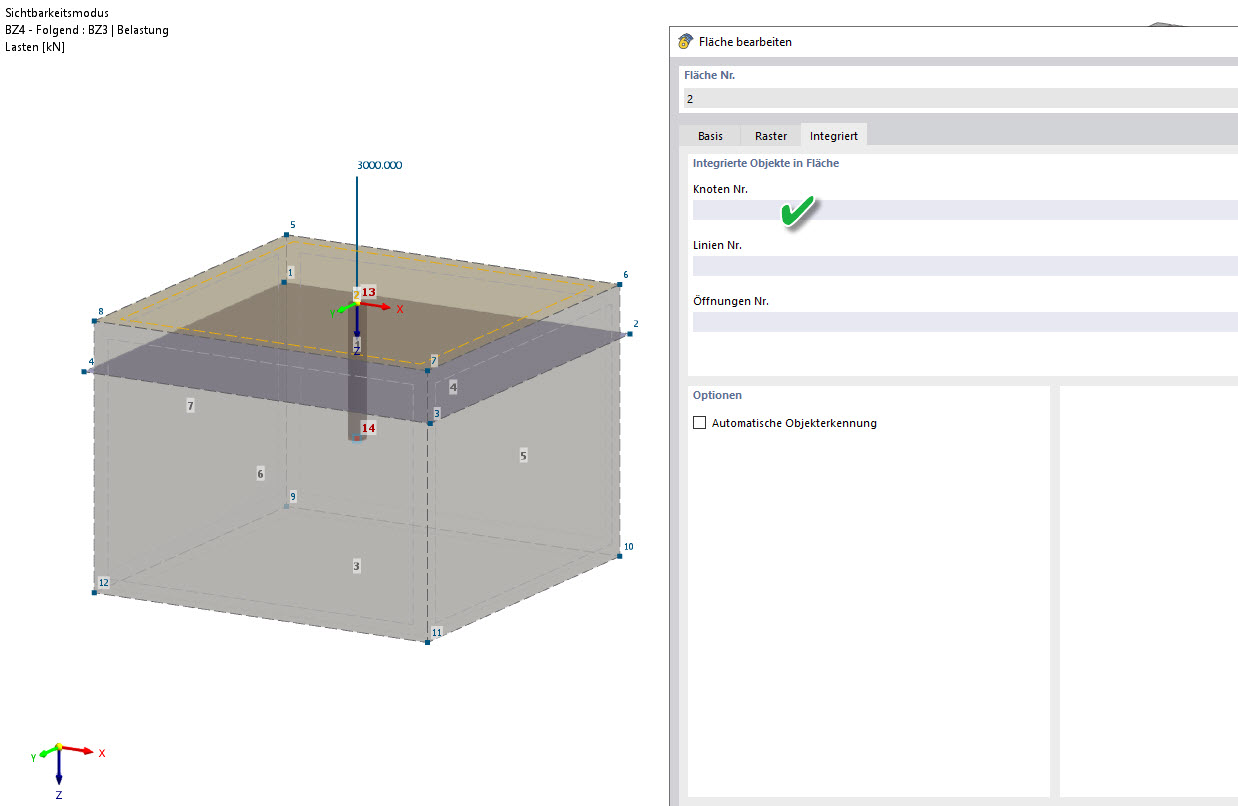Display of integrated objects on the terrain surface, excluding pile head nodes