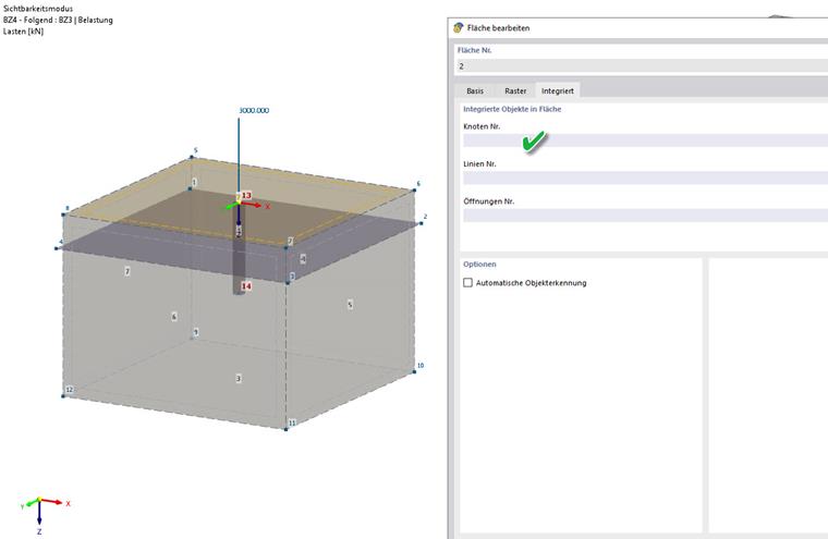 Display of integrated objects on the terrain surface, excluding pile head nodes
