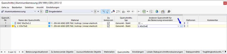 Using Other Cross-Section for Design