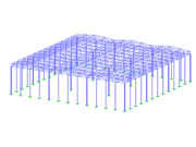 Steel hall with assembled truss girders forming a robust supporting structure.