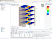 Results navigation in structural analysis software showing design checks and graphical results for engineering assessment.