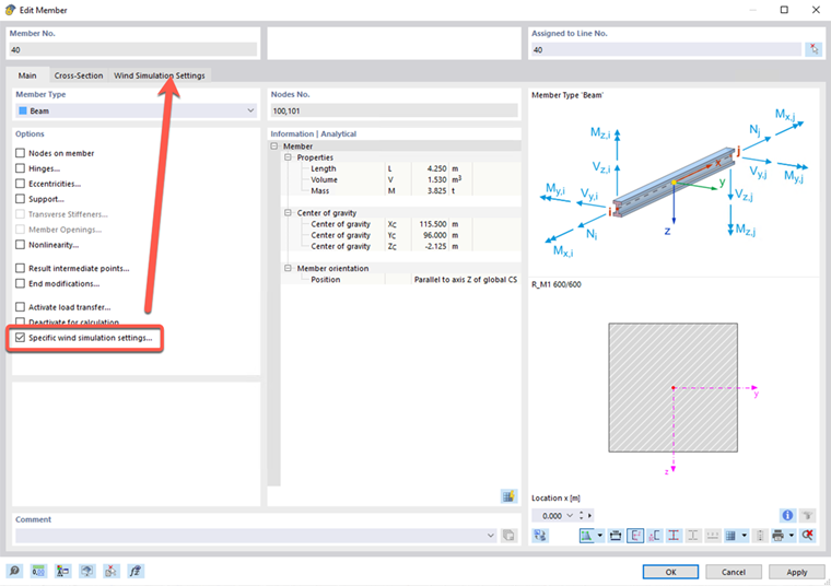 Activating Specific Wind Simulation Settings