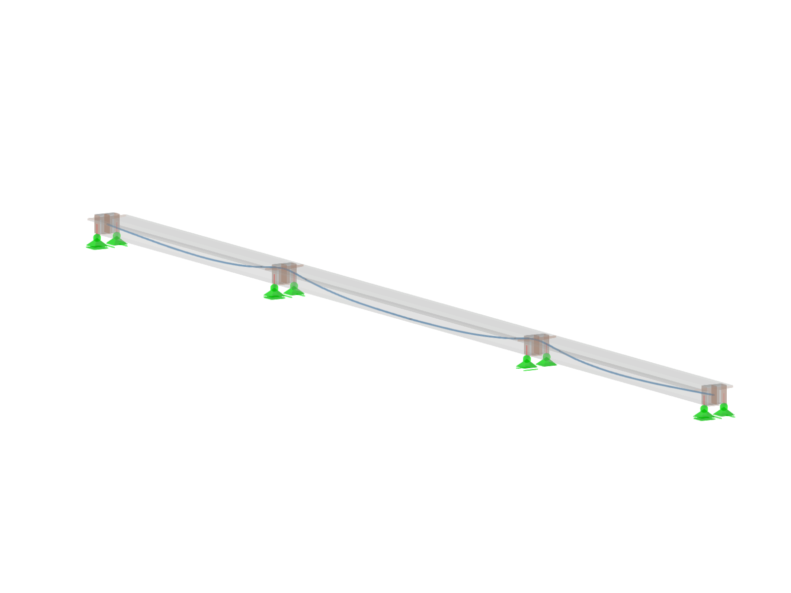 Prestressed lake bridge focused on technical details and structural properties.