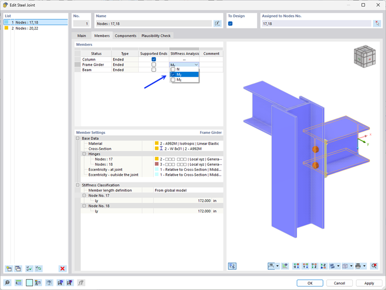 Consider only "My"  for the Frame Girder