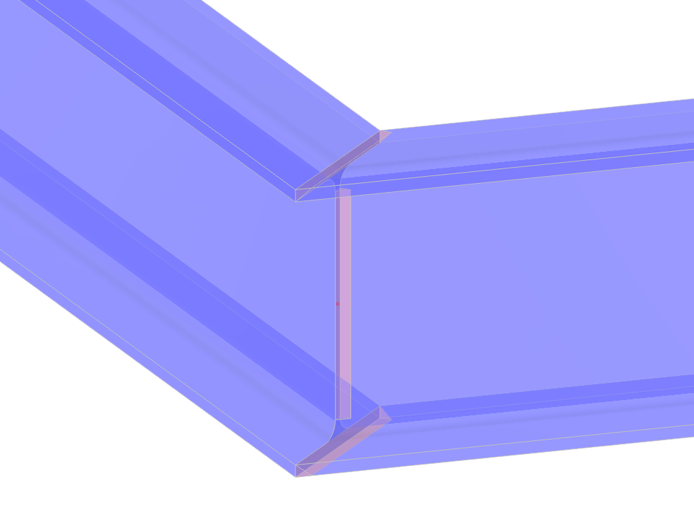 Miter joint of two IPE beams