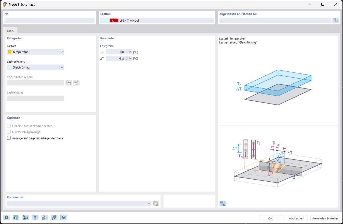 The editing window shows new uniform temperature load.