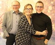 The Dlubal family in the photo box at the Christmas party