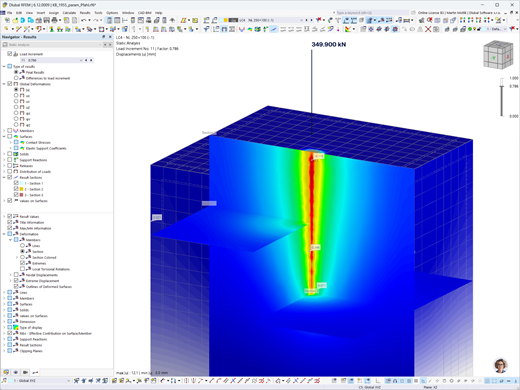 Pile member type in geotechnical software for analyzing resistance parameters such as skin friction and pile peak pressure.