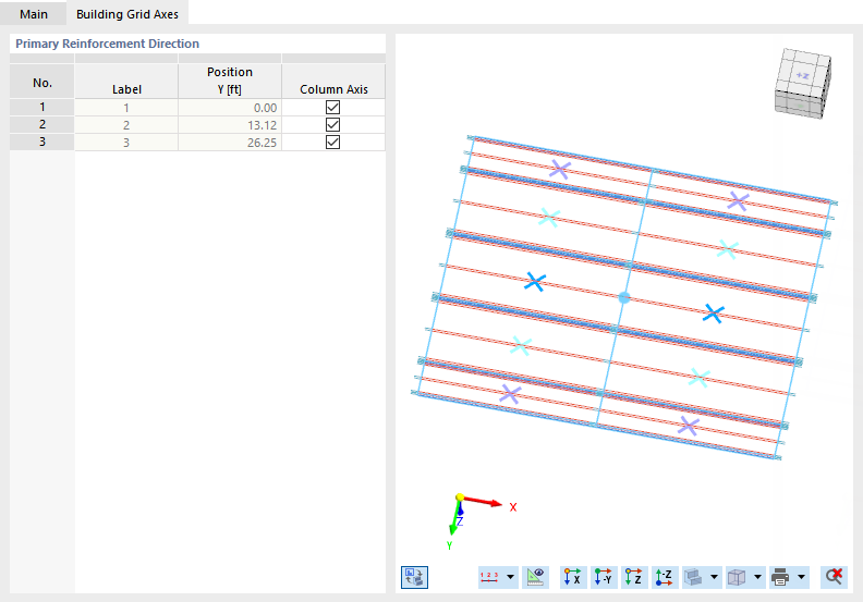 Tab "Building Grid Axes"