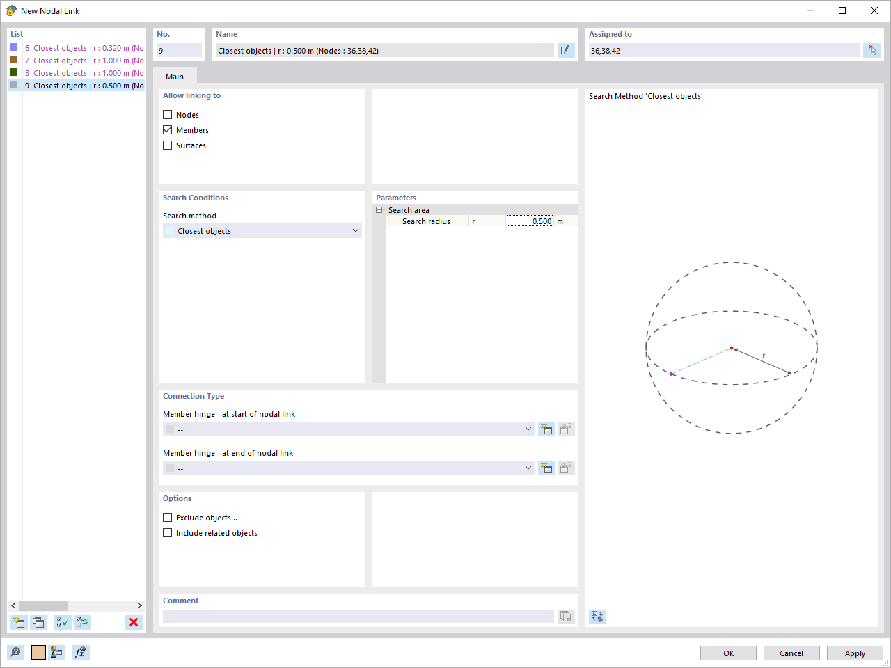 KB 001797 | Dialog Box of Nodal Links