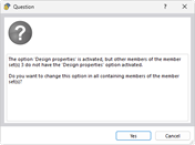 Query when assigning design properties for the member of a member set
