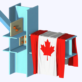 Steel connections design in compliance with the Canadian CSA S16 standard featuring basic components, excluding base plate connections.