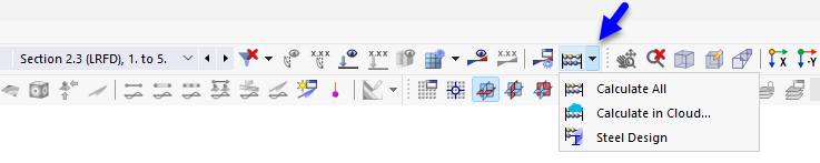Starting Steel Design via List Button