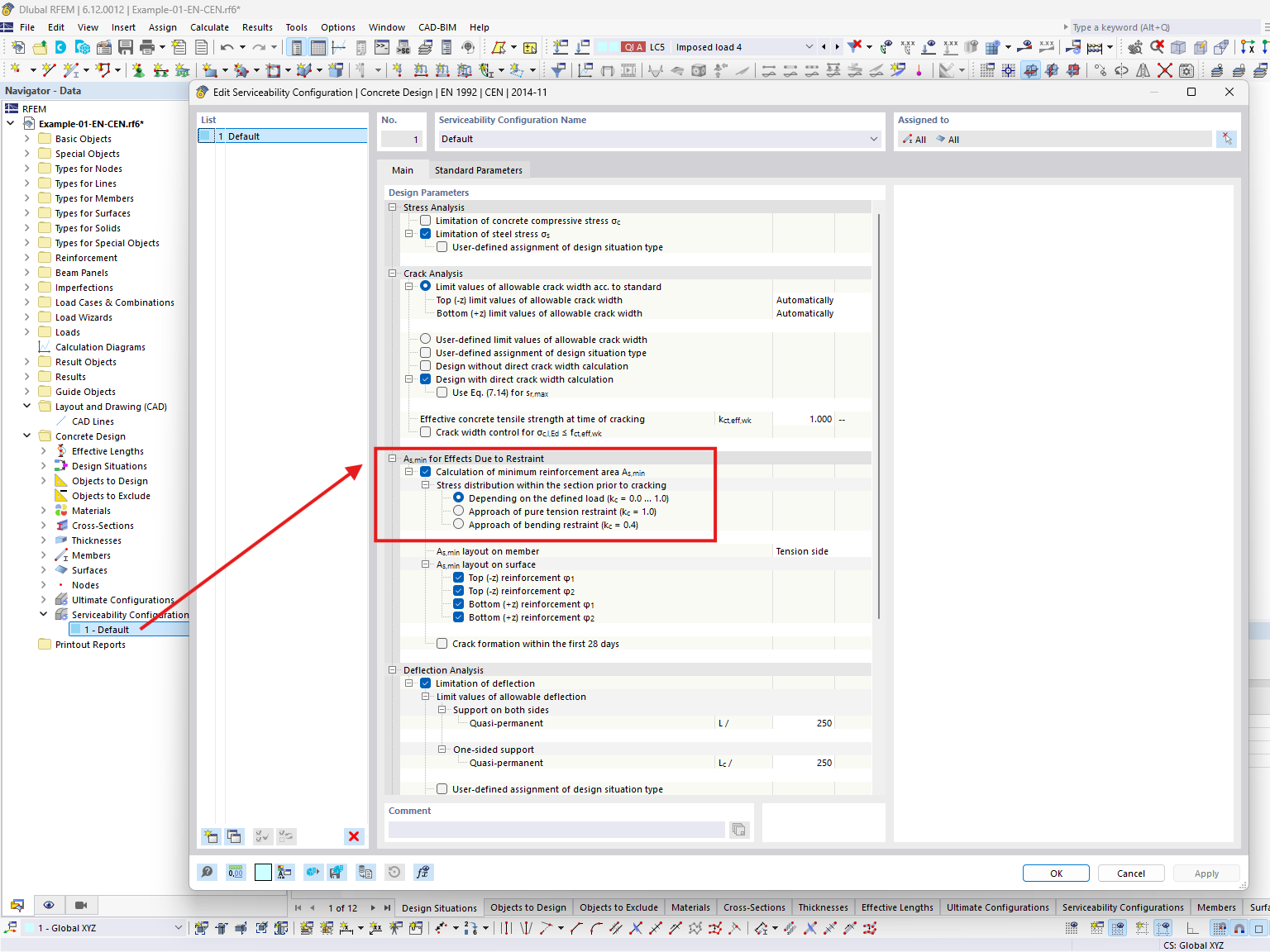 The reason for the high values of the required reinforcement area is that As,min is calculated based on the effects of restraint. You can disable this in the configuration, or it would probably be sufficient to adjust the kc coefficient.
