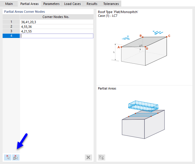 Defining Partial Areas of Wind Load