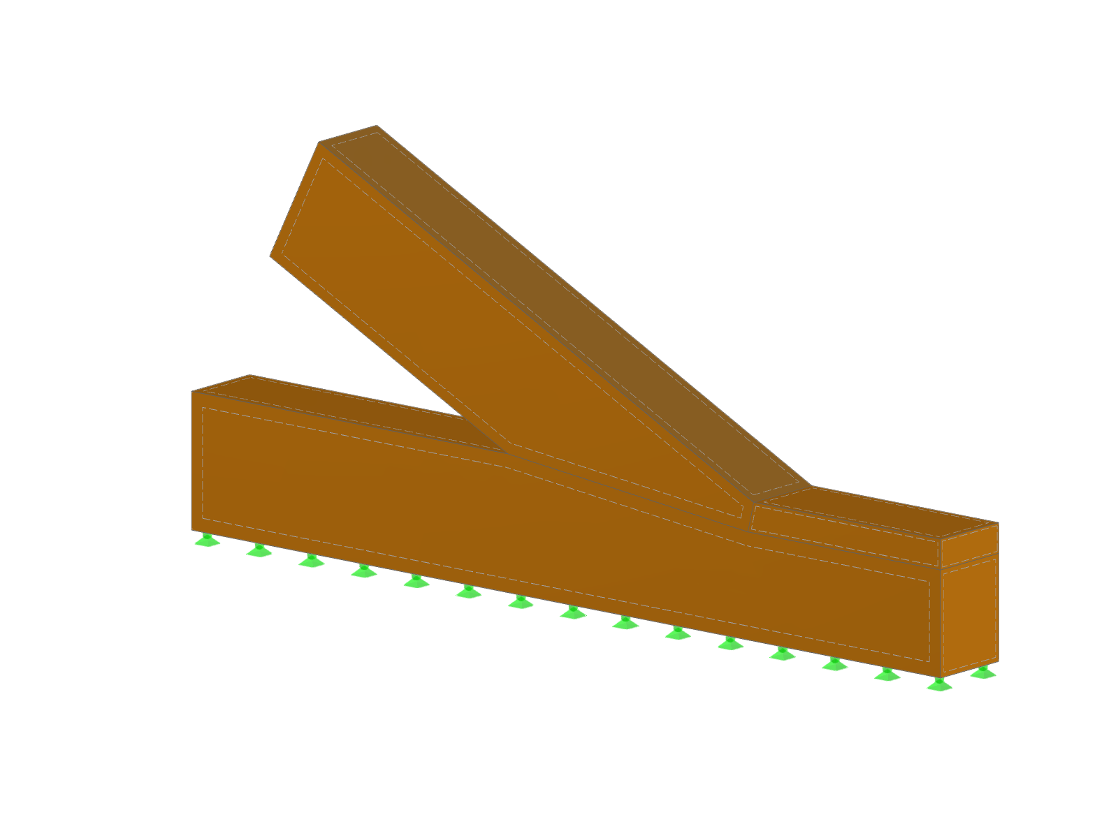 Detailed view of a timber face staggered joint with true-to-scale display.